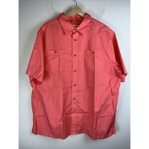 King Size Men's 2XL Big Solid Salmon‎ Shirt Sleeve